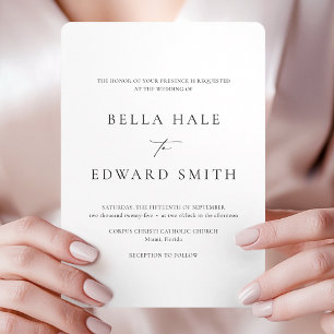 Formal Simple Black White Wedding Invitation
