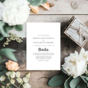 Formal Simple Boda Spanish Wedding Invitation