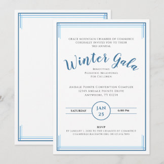 Formal Simple Corporate Winter Gala in Blue Invitation