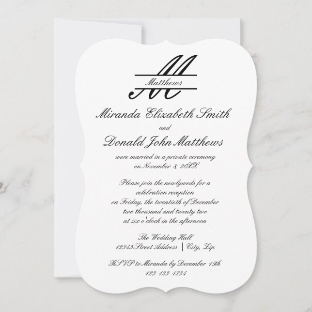 Formal Simple Elegant - Wedding Announcement (Front)