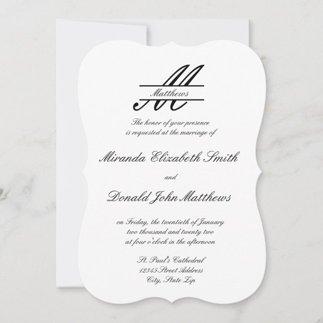Formal Simple Elegant - Wedding Invitation (Front)