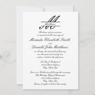 Formal Simple Elegant - Wedding/Reception Invite