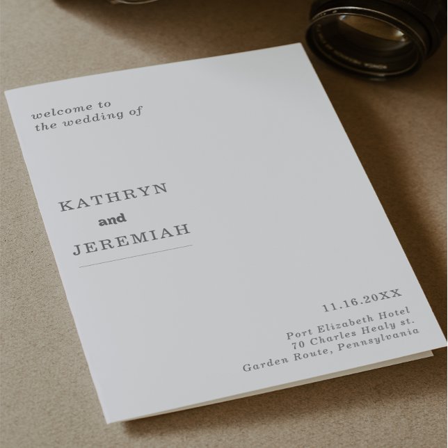 Formal Simple Minimal Folded Wedding Programme (Creator Uploaded)
