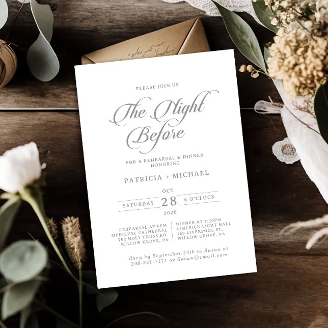 Formal Simple Night Before Rehearsal Dinner Invitation (Creator Uploaded)