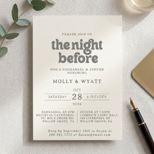 Formal Simple Night Before Rehearsal Dinner Invitation
