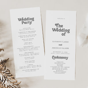 Formal Simple Tea Length Wedding Programme