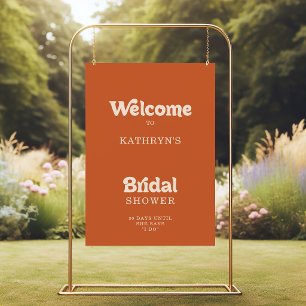 Formal Simple Terracotta Bridal Shower Welcome Poster