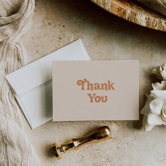 Formal Simple Terracotta Flat Wedding Thank You Card