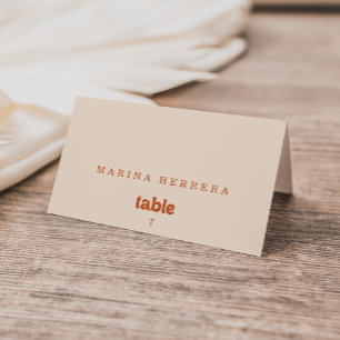 Formal Simple Terracotta Guest Name Place Cards