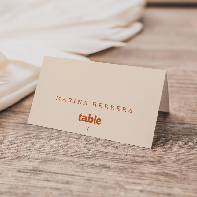 Formal Simple Terracotta Guest Name Place Cards (Creator Uploaded)