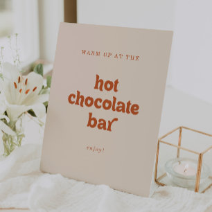 Formal Simple Terracotta Hot Chocolate Bar Pedestal Sign