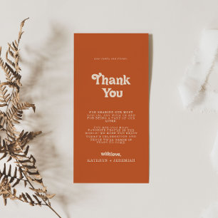 Formal Simple Terracotta Thank You Place Card
