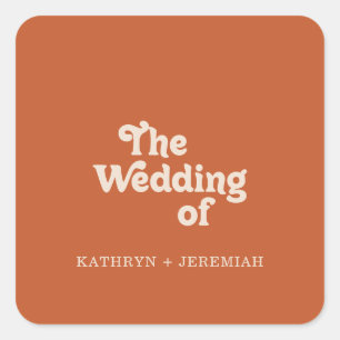 Formal Simple Terracotta Wedding Envelope Seals