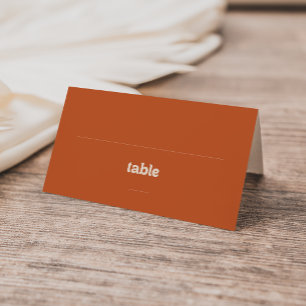 Formal Simple Terracotta Wedding Folded Place Card