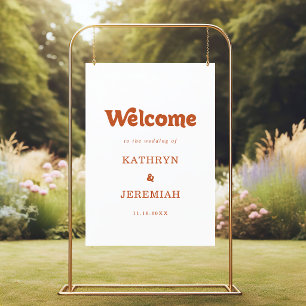 Formal Simple Terracotta Wedding Welcome Sign