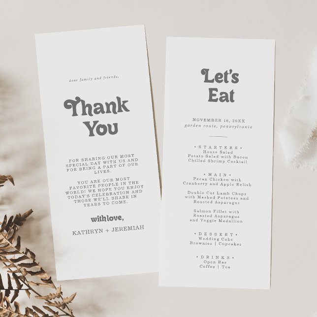 Formal Simple Thank You and Wedding Menu (Creator Uploaded)