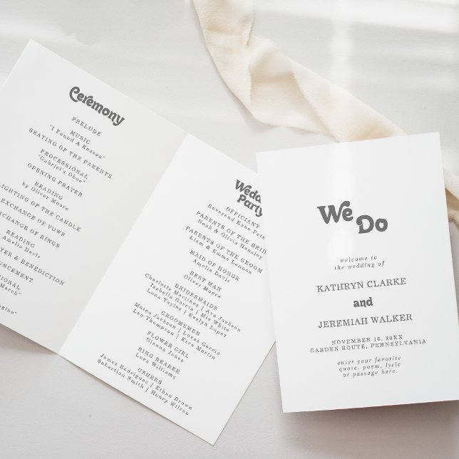 Formal Simple We Do Folded Wedding Programme (Creator Uploaded)