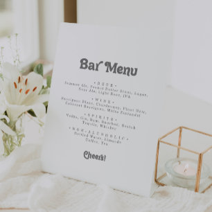 Formal Simple Wedding Bar Pedestal Sign