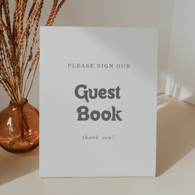 Formal Simple Wedding Guest Book Pedestal Sign (Creator Uploaded)