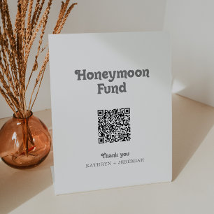 Formal Simple Wedding Honeymoon Fund Pedestal Sign