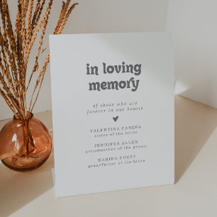 Formal Simple Wedding In Loving Memory Pedestal Sign