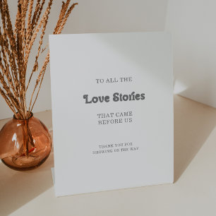Formal Simple Wedding Love Stories Pedestal Sign