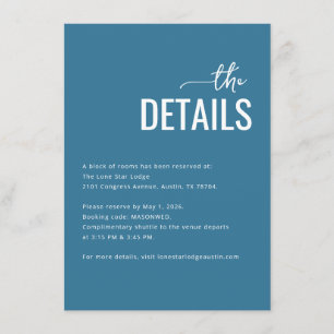 Formal Teal Minimalist Details Enclosure Card