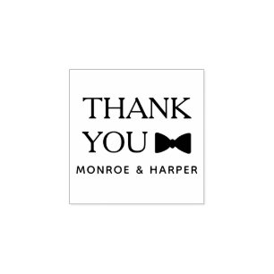 Formal Thank You With Bow Tie Rubber Stamp