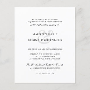 Formal Traditional Budget Wedding Invitation
