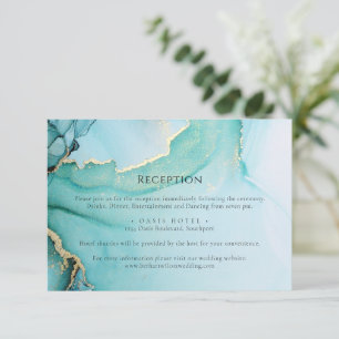 Formal Turquoise and Black Wedding Enclosure Card