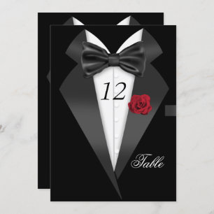 Formal Tuxedo Black Table Number Seating Place 2