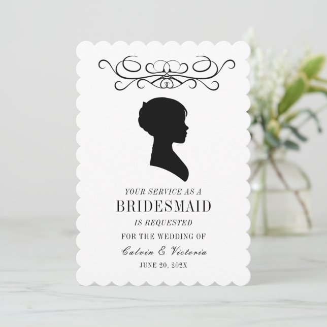 Formal Victorian Bridesmaids Invitation (Standing Front)