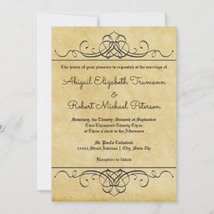 Formal Vintage Flourish Paper - 5x7 Wedding Invite