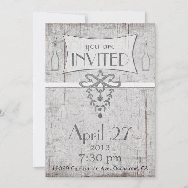 Formal Vintage Grunge Retirement Invitation (Front)