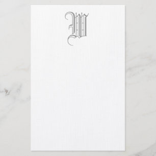 Formal W Editable Monogram Linen Stationery