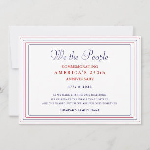 Formal We the People America 250 Semiquincentennia Holiday Card