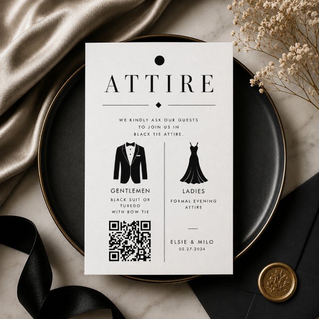 Formal Wedding Attire Guide QR  Enclosure Card (Creator Uploaded)