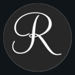 Formal Wedding Colours Monogram Letter Template Cl Classic Round Sticker<br><div class="desc">Formal Wedding Colours Monogram Letter Template Wedding Envelope Seal Stickers</div>