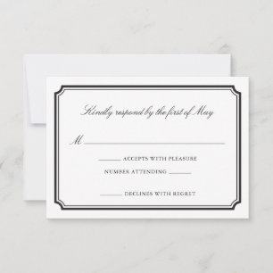 Formal Wedding Invitation RSVP Card