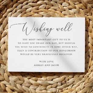 Formal Wedding Wishing Well   Black & White Script Enclosure Card