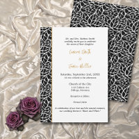 Formal White & Black Botanical Border Wedding