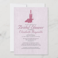 Formal Wine Bottle Bridal Shower Invitations