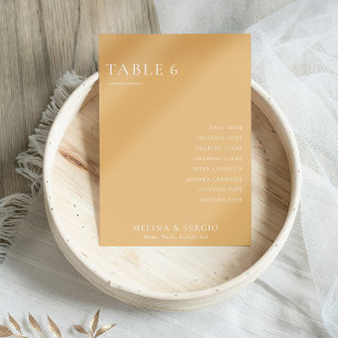 Formal Yellow Wedding Table 6 Seating Chart Invitation