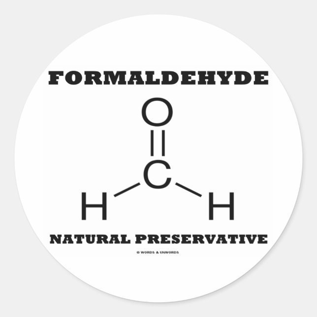 Formaldehyde Natural Preservative (Molecule) Classic Round Sticker (Front)