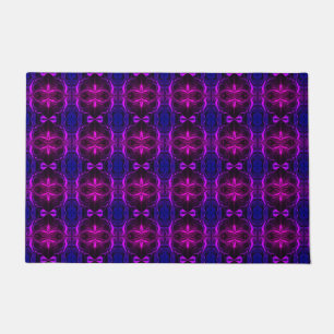 Formas, 'traços cor de rosa flutuam', fundo azul. doormat