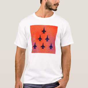 Formation of F16s in Orange. Pop Art T-Shirt