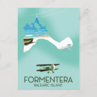 Formentera Balearic island Map Travel poster