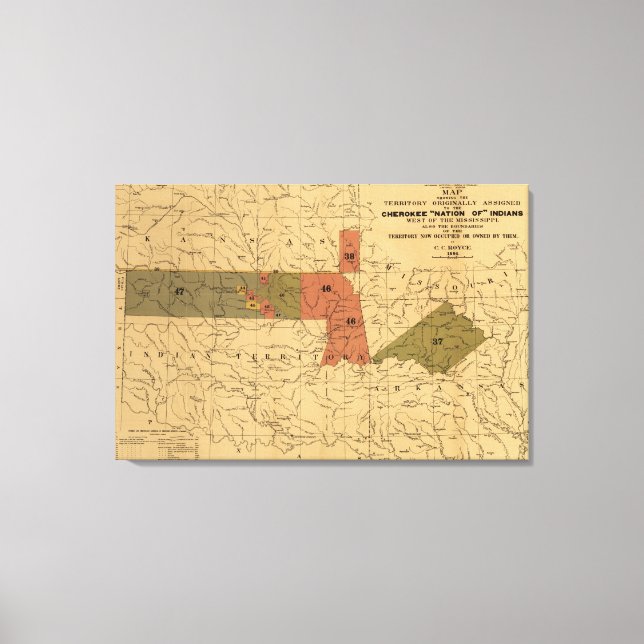 Former Limits of Cherokee "Nation of" Indians Canvas Print (Front)
