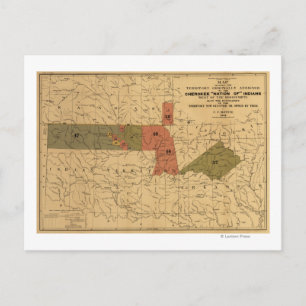 Former Limits of Cherokee "Nation of" Indians Postcard
