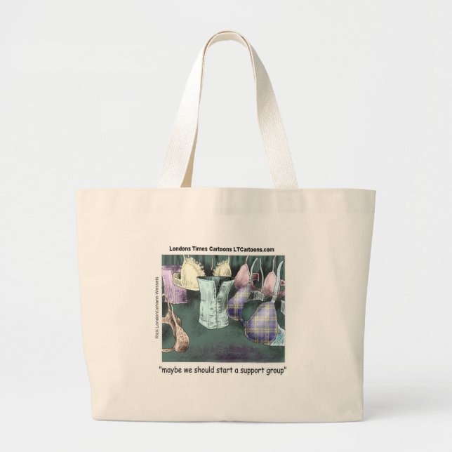 Forming A Support Group Funny Large Tote Bag (Front)